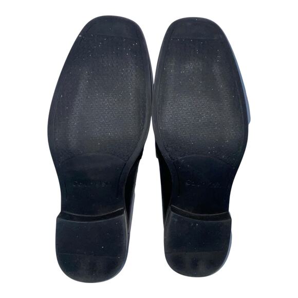 Calvin Klein Men\'s Malcome Leather Slip on Dress Shoes Black Size 7 1/2